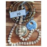 QUARTZ BEADED NECKLACE, ASSORTED NECKLACES