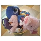 BUCKET OF PLUSH KIDS TOYS