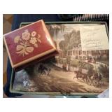 VINTAGE MUSIC BOX AND CURRIER AND IVES MOMENTOS