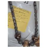 JASPER BEADED NECKLACE 18IN
