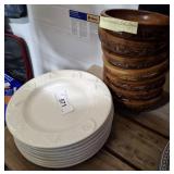 THOMPSON POTTERY HAND CRAFTED TEAK BOWLS