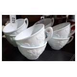 SET OF 8 INDIANA GLASS CO COFFEE MUGS