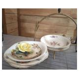 FLORAL SERVING BOWLS, CENTER PIECE, ROSE