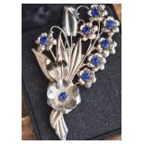 STERLING WITH GOLD OVERLAY FLORAL PENDANT