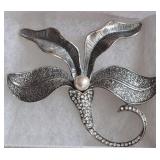 THEODOR FAHNER STERLING MARCASITE BROOCH
