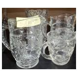 ANCHOR HOCKING CREAMERS, ETCHED GLASS VASE