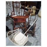 DOLL HIGH CHAIR, STROLLER AND RICKSHAW