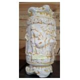 VINTAGE CERAMIC MEDIEVAL EMBOSSED UMBRELLA STAND