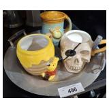DECORATIVE MUGS, CREAMER, AND POTS