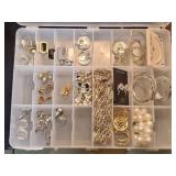 FASTENER BIN OF ASSORTED COSTUME JEWELRY