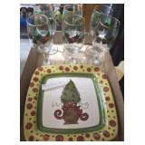 MAGNOLIA CHRISTMAS PLATTER, LIBBEY HOLIDAY