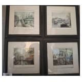 4 PC PARISIAN FRAMED PRINTS