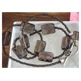 STERLING AND SMOKY QUARTZ NECKLACE