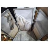 3 PC HORSE PANEL WALL ART 30 IN, SHOWS DAMAGE ON