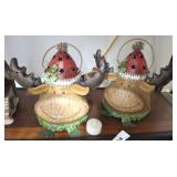 PAIR OF METAL REINDEER TEA CANDLE HOLDERS