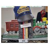 TRAIN BOOK ENDS, POLAR EXPRESS HAT *