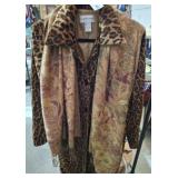 NEWPORT NEWS LEAPARD LONG COAT SZ 12