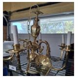 BRASS 5 ARM CHANDELIER