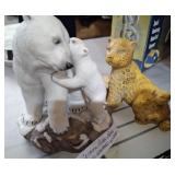 LENOX BEAR FIGURINE AND LEAPORD FIGURINE