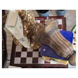 GAME BOARD SET, SCONCE, M&M, BOOK ENDS
