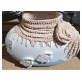 GLAZED CERAMIC FISH VASE