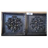 PAIR OF WOODEN PLAQUES 10X10