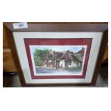 LAFFITTE BLACKSMITH SHOP SIGNED AND MATTED PRINT