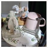 FLORAL PLATTER, CAROUSEL HORSE, OIL PITCHER