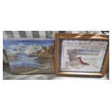 INLET SCENE PRINT AND NEEDLE POINT