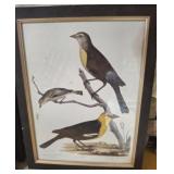YELLOW SHADED BLACK BIRD PRINT SIGNED