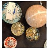 DECORATIVE ART GLASS PAPER WEIGHTS, STONE BALL