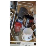 BASKET OF COLLECTOR MUGS