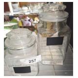 ANCHOR HOCKING GLASS APTHECARY JARS