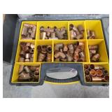 FASTENER BIN OF ASSORTED COPPER FITTINGS