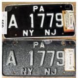 VINTAGE NY STATE MOTOR CYCLE LICENSE PLATES
