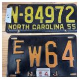 1954, 55 NY STATE LICENSE PLATES
