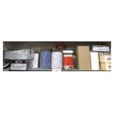 ASSORTED ELECTRICAL, NUTS, CLIPS, METER BOX, MISC