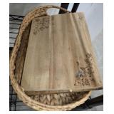 PIONEER WOMAN CUTTING BOARD, BASKET