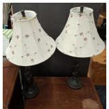 PAIR OF BRONZE LOOK LAMPS