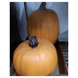 2 PC FAUX PUMPKINS