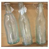 VINTAGE BOTTLES, PEPSI, COKE AND TRAIN CANDY BOTTL