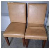 PR UPHOLSTERED VINYL CHAIRS W/ NAIL HEAD TRIM