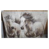 HORSES SCENE ON CANVAS  37X35