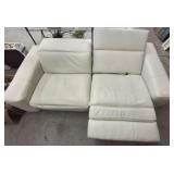 LEATHER TYPE DOUBLE RECLINING SOFA,