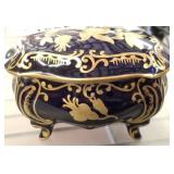 VON HENNEBERG COBALT AND BLUE COVERED PORCELAIN DR