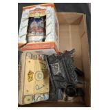 VINTAGE MINIATURE CRESCENT CAST IRON STOVE,