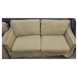 2 CUSHION SOFA W/ NAIL HEAD TRIM