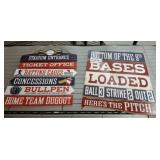 2 WOODEN BASEBALL SIGNS