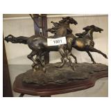 BRONZE HORSE FIGURINE 16 INCH