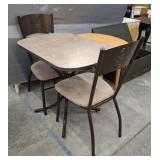 METAL BASE TABLE, 2 CHAIRS